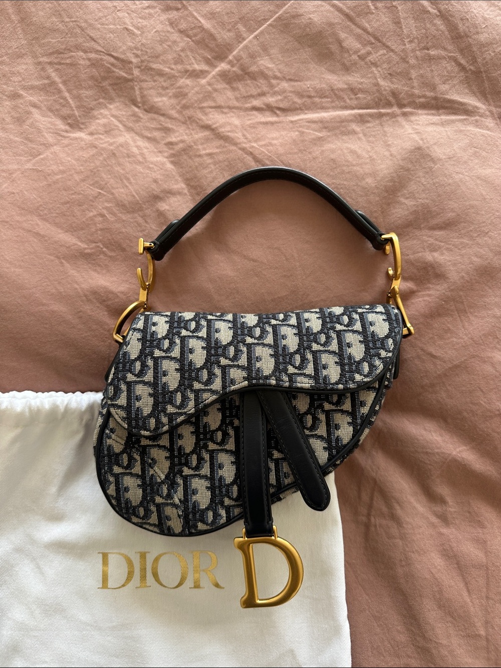 Christian Dior Saddle Handbag Oblique Canvas Mini